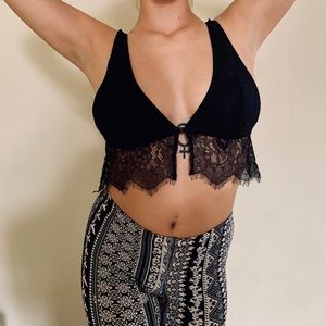 Black lace bralette top